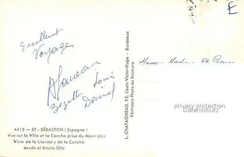 AK / Ansichtskarte Saint Sebastien_Creuse Vue sur la Ville et la Concha prise du Mont Ulia Saint Sebastien_Creuse