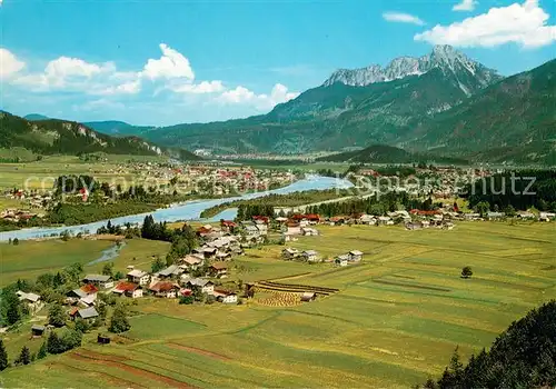 AK / Ansichtskarte Ehenbichl mit Lechaschau Reutte Saeuling und Duerrenberg Fliegeraufnahme Ehenbichl