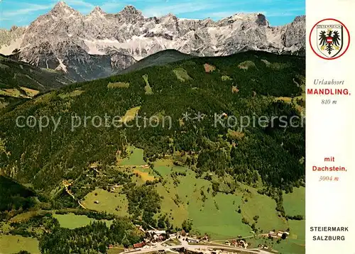 AK / Ansichtskarte Mandling_Ramsau Fliegeraufnahme mit Dachstein Mandling Ramsau