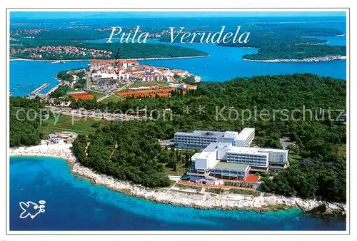 AK / Ansichtskarte Pula_Pola_Croatia Verudela Fliegeraufnahme 