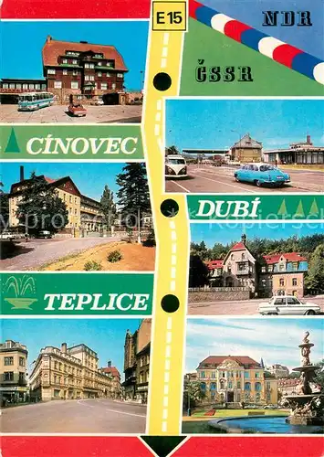 AK / Ansichtskarte Cinovec_Boehmisch_Zinnwald Hotel Pomezi Dubi Hotel Sport und Teplice Hotel Thermia Cinovec_Boehmisch_Zinnwald