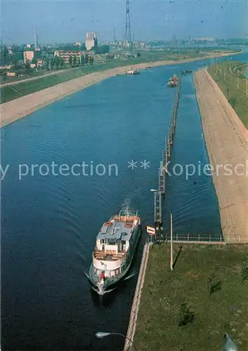 AK / Ansichtskarte Wloclawek Statek spacerowy na kanale Fliegeraufnahme Wloclawek