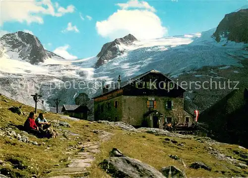 AK / Ansichtskarte Ginzling Greizer Huette im Floitengrund Blick auf Trippachsattel Zillertaler Alpen Ginzling