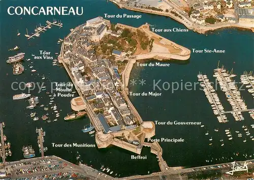 AK / Ansichtskarte Concarneau_Finistere Vue aerienne de la ville close et du port Concarneau_Finistere