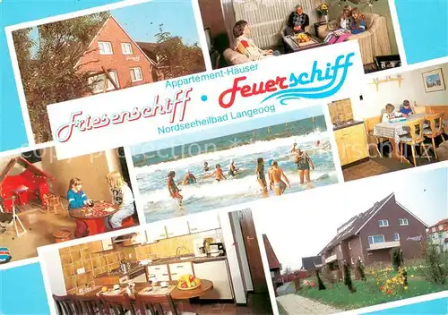 AK / Ansichtskarte Langeoog_Nordseebad Appartementhaus Friesenschiff Strand Langeoog_Nordseebad