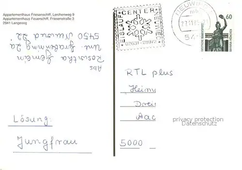 AK / Ansichtskarte Langeoog_Nordseebad Appartementhaus Friesenschiff Strand Langeoog_Nordseebad