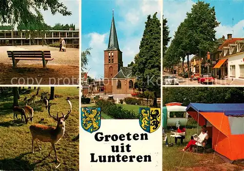 AK / Ansichtskarte Lunteren De Blije Werelt Ned. Herv. Kerk Dorpstraat Herten Kamperen Lunteren