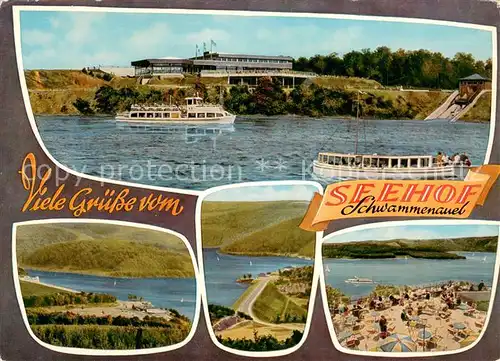 AK / Ansichtskarte Heimbach_Eifel Seehof Schwammenauel Stausee Staudamm Fliegeraufnahme Heimbach Eifel