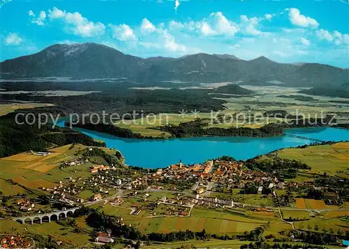 AK / Ansichtskarte Voelkermarkt Fliegeraufnahme mit Stausee und Petzen Voelkermarkt