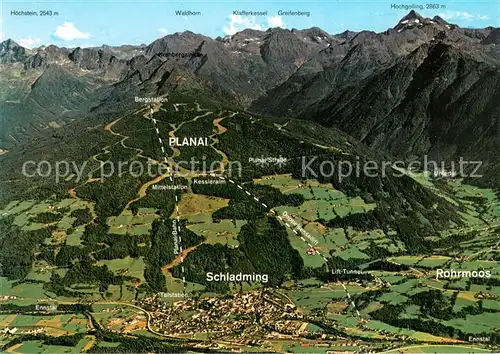 AK / Ansichtskarte Schladming_Obersteiermark Fliegeraufnahme mit Rohrmoos und Planai Schladming_Obersteiermark