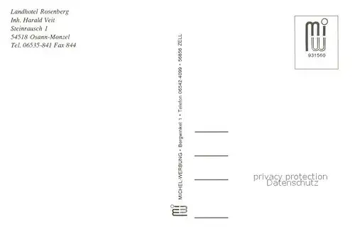 AK / Ansichtskarte Osann Monzel Landhotel Rosenberg Panorama Hallenbad Osann Monzel