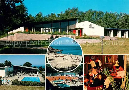 AK / Ansichtskarte Bornholm Hotel Abildgaard Pool Tennisplatz Strand Gaststube Bornholm