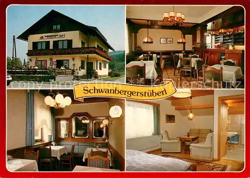 AK / Ansichtskarte Schwanberg Pension Cafe Schwanbergstueberl Gastraeume Zimmer Schwanberg