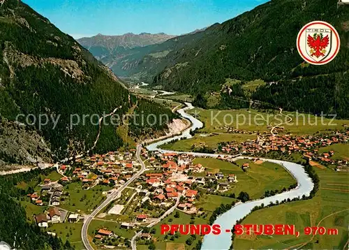 AK / Ansichtskarte Stuben_Pfunds Doppelort im oberen Inntal mit Kaunergrat Fliegeraufnahme Stuben Pfunds
