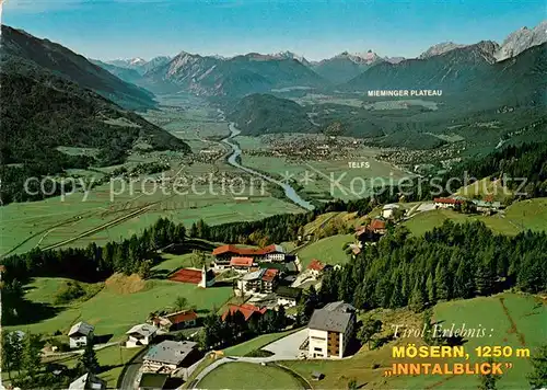 AK / Ansichtskarte Moesern Fliegeraufnahme mit Telfs und Mieminger Plateau Moesern