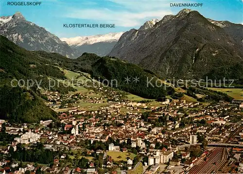 AK / Ansichtskarte Bludenz_Vorarlberg Fliegeraufnahme mit Roggelskopf und Klostertaler Berge Bludenz Vorarlberg