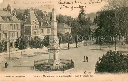 AK / Ansichtskarte Vesoul_Haute_Saone Monument Commemoratif Les Promenades Vesoul_Haute_Saone