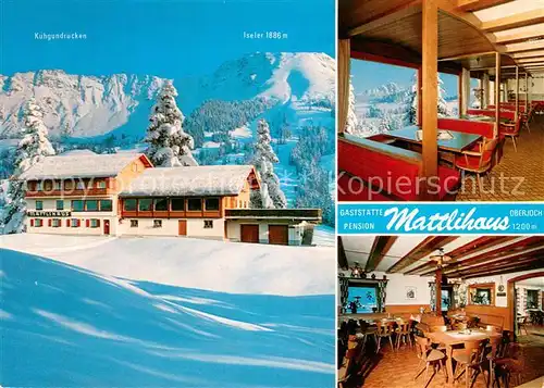 AK / Ansichtskarte Oberjoch Gaststaette Pension Mattlihaus Winterlandschaft Alpen Oberjoch