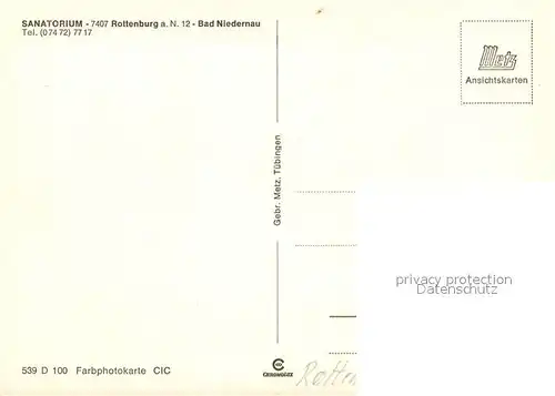 AK / Ansichtskarte Bad_Niedernau Sanatorium Bad_Niedernau