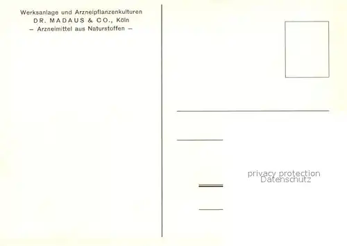 AK / Ansichtskarte Koeln_Rhein Werksanlage und Arzneipflanzenkulturen Dr. Madaus & Co. Fliegeraufnahme Koeln_Rhein