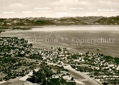 AK / Ansichtskarte Immenstaad_Bodensee Kurort und Weindorf Alpenpanorama Fliegeraufnahme Immenstaad_Bodensee