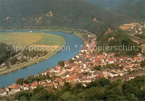 AK / Ansichtskarte Neckarsteinach Vierburgenstadt am Neckar Fliegeraufnahme Neckarsteinach