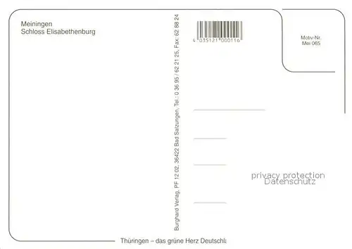 AK / Ansichtskarte Meiningen_Thueringen Schloss Elisabethenburg Fliegeraufnahme Meiningen Thueringen
