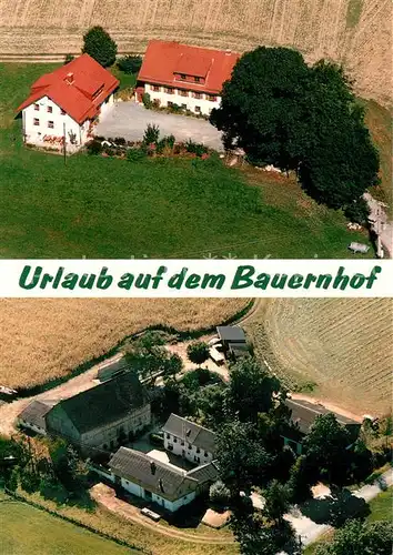 AK / Ansichtskarte Muenchberg_Oberfranken Pension Hammerbergblick Urlaub auf dem Bauernhof Fliegeraufnahme Muenchberg Oberfranken