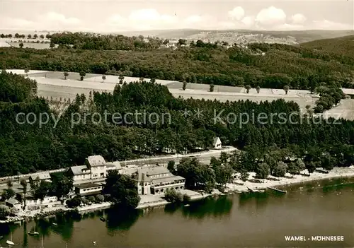 AK / Ansichtskarte Wamel_Moehnesee Hotel Strandhof Fliegeraufnahme Wamel Moehnesee