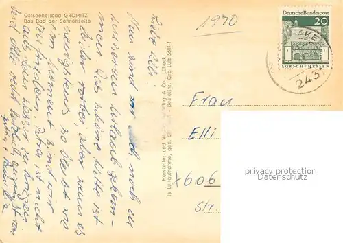 AK / Ansichtskarte Groemitz_Ostseebad Das Bad an der Sonnenseite Fliegeraufnahme Groemitz_Ostseebad