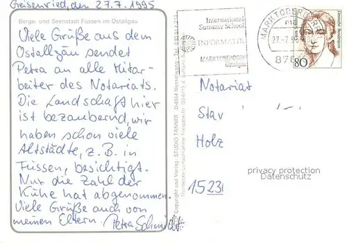 AK / Ansichtskarte Fuessen_Allgaeu Berge  und Seenstadt Allgaeuer Alpen Fliegeraufnahme Fuessen Allgaeu