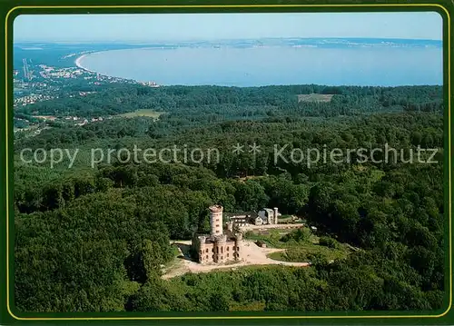 AK / Ansichtskarte Granitz_Ruegen Jagdschloss mit Blick auf Binz Fliegeraufnahme Granitz Ruegen