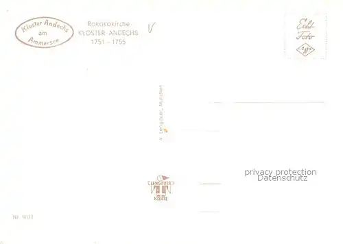 AK / Ansichtskarte Andechs Kloster am Ammersee Rokokokirche Alpenpanorama Kuenstlerkarte Andechs