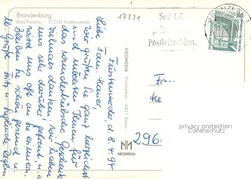 AK / Ansichtskarte Fuerstenwerder Fliegeraufnahme Fuerstenwerder