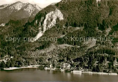 AK / Ansichtskarte Kochel_See Seehotel Grauer Baer am Kochelsee mit Kienstein Bayerische Alpen Fliegeraufnahme Kochel_See