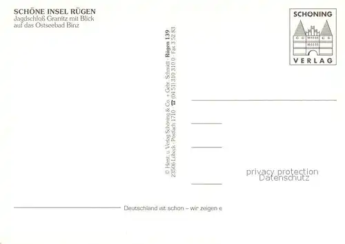 AK / Ansichtskarte Granitz_Ruegen Jagdschloss mit Blick auf Binz Fliegeraufnahme Granitz Ruegen