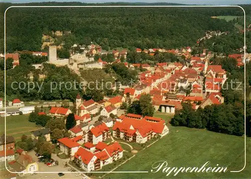 AK / Ansichtskarte Pappenheim_Mittelfranken Luftkurort im Naturpark Altmuehltal Fliegeraufnahme Pappenheim Mittelfranken