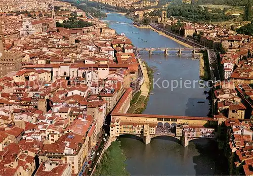 AK / Ansichtskarte Firenze_Florenz Veduta aerea dell  Arno e Ponte Vecchio 