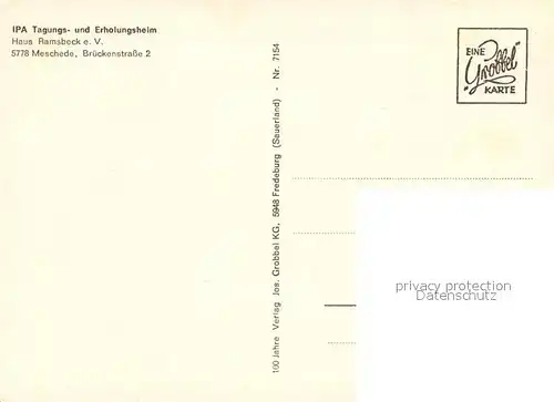 AK / Ansichtskarte Meschede IPA Tagungs  und Erholungsheim Haus Ramsbeck e.V. Fahne Meschede