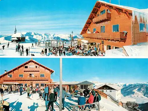 AK / Ansichtskarte Zell_See Schmittenhoehe Berghotel mit Skilift und Elisabeth Kapelle Wintersportplatz Hohe Tauern Alpenpanorama Zell_See