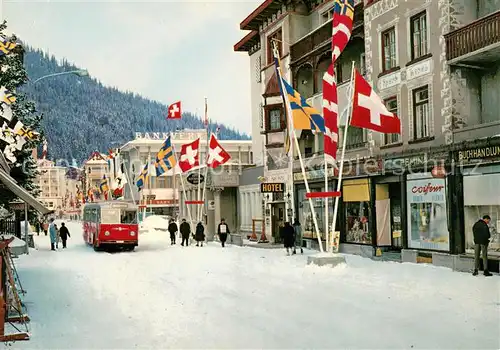 AK / Ansichtskarte Davos_GR Promenade im Winter Davos_GR