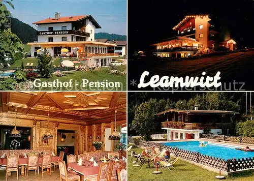 AK / Ansichtskarte Hopfgarten_Brixental Gasthof Pension Leamwirt Gastraum Pool Hopfgarten Brixental