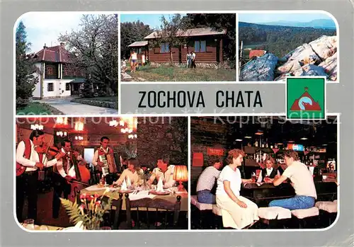 AK / Ansichtskarte Modra Zochova Chata Teilansichten Musiker Trio Gastraum Modra