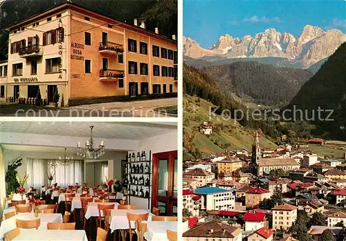 AK / Ansichtskarte Predazzo Albergo Rosa Gastraum Panorama Predazzo