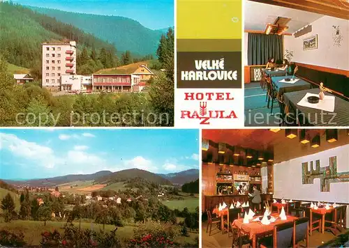 AK / Ansichtskarte Velke_Karlovice Hotel Razula Gastraeume Bar Panorama Velke Karlovice