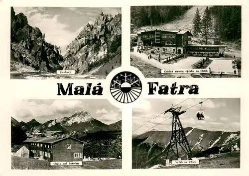 AK / Ansichtskarte Mala_Fatra Tiesnavy Chata pod Sokolim Vytah na Chleb Udolnastanica vytahu na Chleb Mala_Fatra