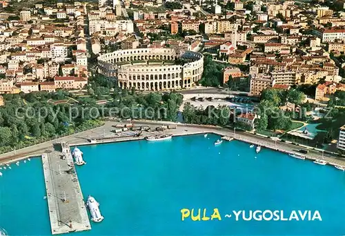 AK / Ansichtskarte Pula_Pola_Croatia Fliegeraufnahme mit Amphitheater 