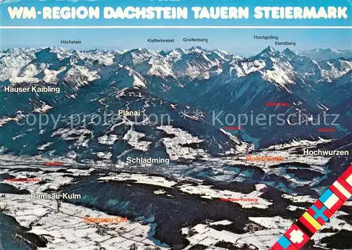 AK / Ansichtskarte Dachstein_Steiermark Gross Skiregion Dachstein Tauern mit Ramsau und Schladminger Tauern Dachstein_Steiermark