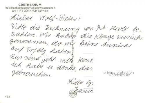 AK / Ansichtskarte Dornach_SO Goetheanum Freie Hochschule Dornach_SO