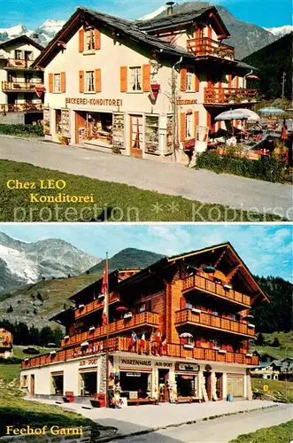 AK / Ansichtskarte Saas Fee Chez Leo Konditorei Hotel Feehof Garni Saas Fee